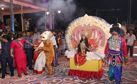 A display of culture and tradition in Mayer Gomon puja carnival, Agartala